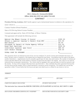Precision Driving Contract
